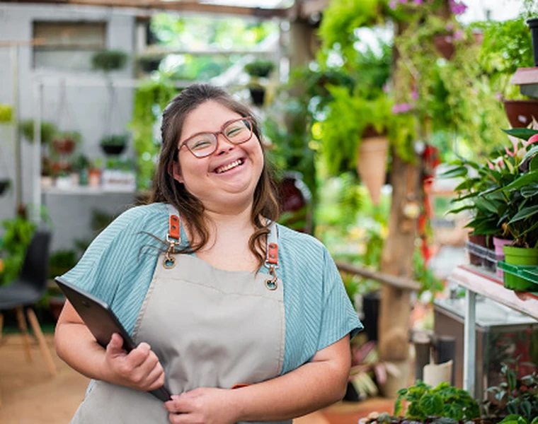 Adult participating in a workplace or community outdoor activity